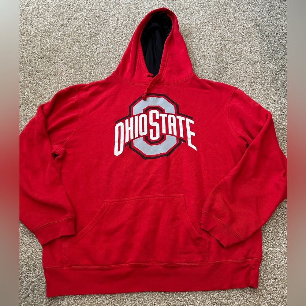 NCAA OSU Ohio State Buckeyes Red Hoodie Mens Size Large L Casual Sweater